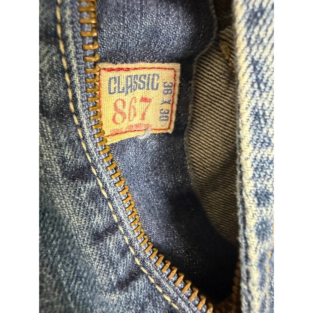 Polo Ralph Lauren Classic 867 Mens Jeans Medium Wash Blue Denim Fits 37x22.5